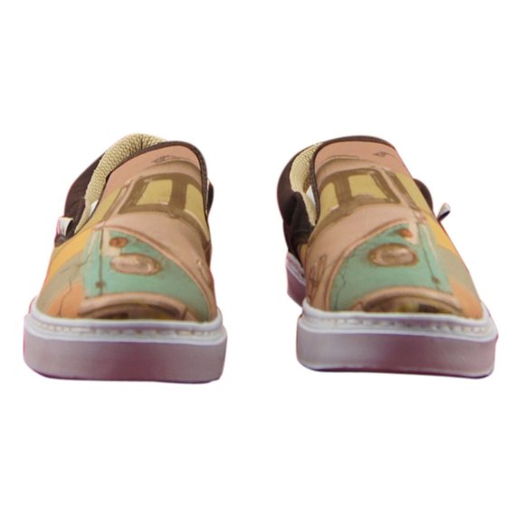WOMEN'S PRINTED CANVAS SNEAKERS "80'S VW MICROBUS" - Picture 2 of 5